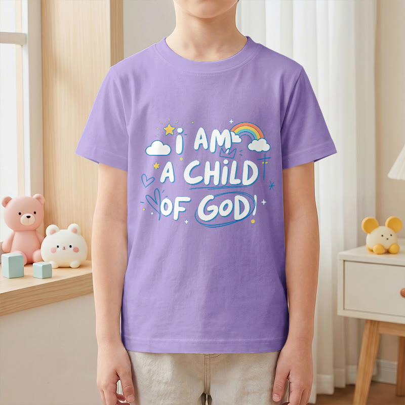 Christianartworkshop Camiseta infantil con diseño de nube y cruz y la frase "Soy un hijo de Dios". - image 2