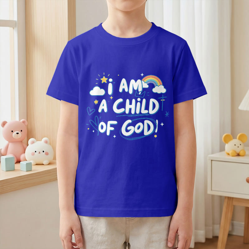 Christianartworkshop Camiseta infantil con diseño de nube y cruz y la frase "Soy un hijo de Dios". - image 20