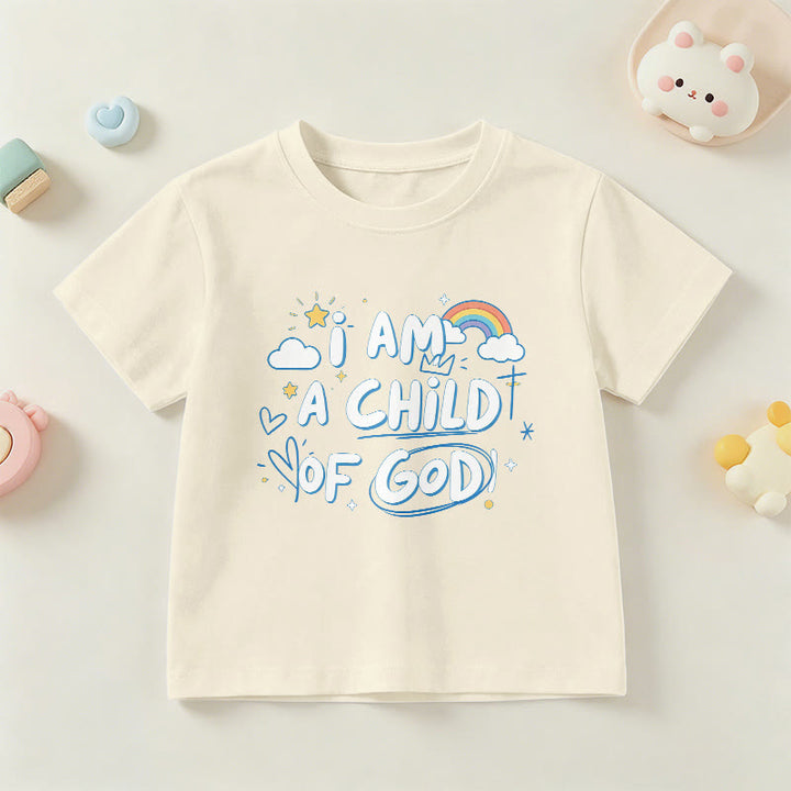 Christianartworkshop Camiseta infantil con diseño de nube y cruz y la frase "Soy un hijo de Dios". - Beige - EE. UU./Reino Unido/Australia 14, UE 170 - image 21