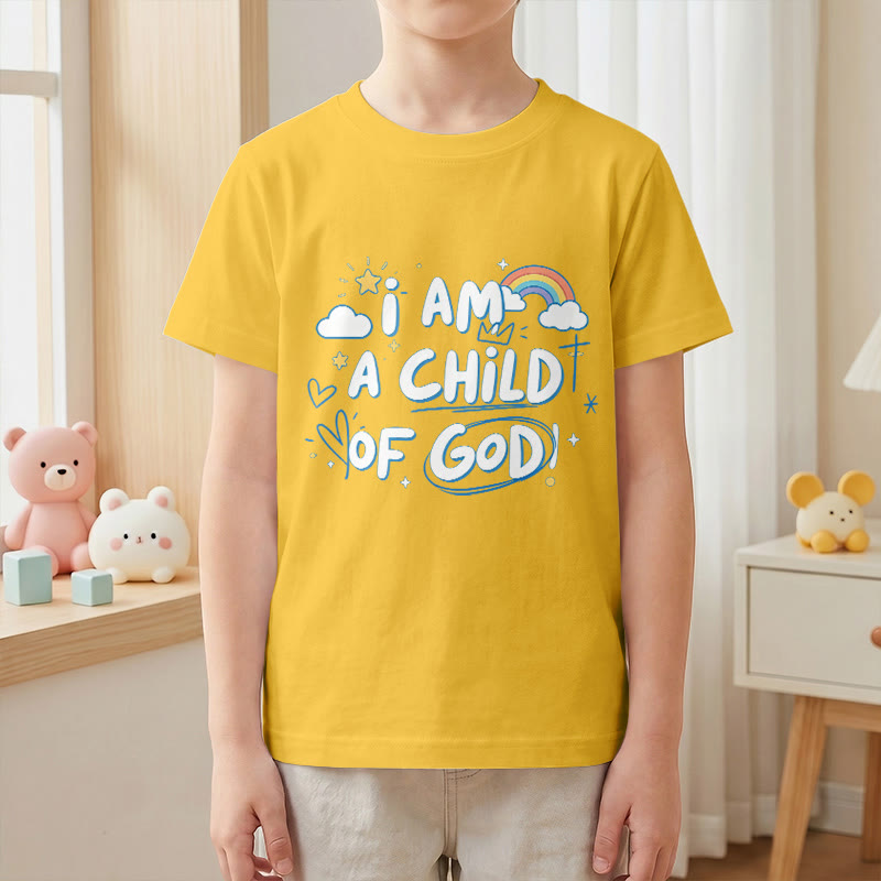 Christianartworkshop Camiseta infantil con diseño de nube y cruz y la frase "Soy un hijo de Dios". - image 29