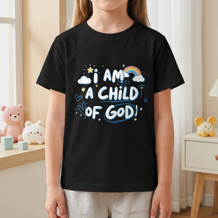 Christianartworkshop Camiseta infantil con diseño de nube y cruz y la frase "Soy un hijo de Dios". - image 25