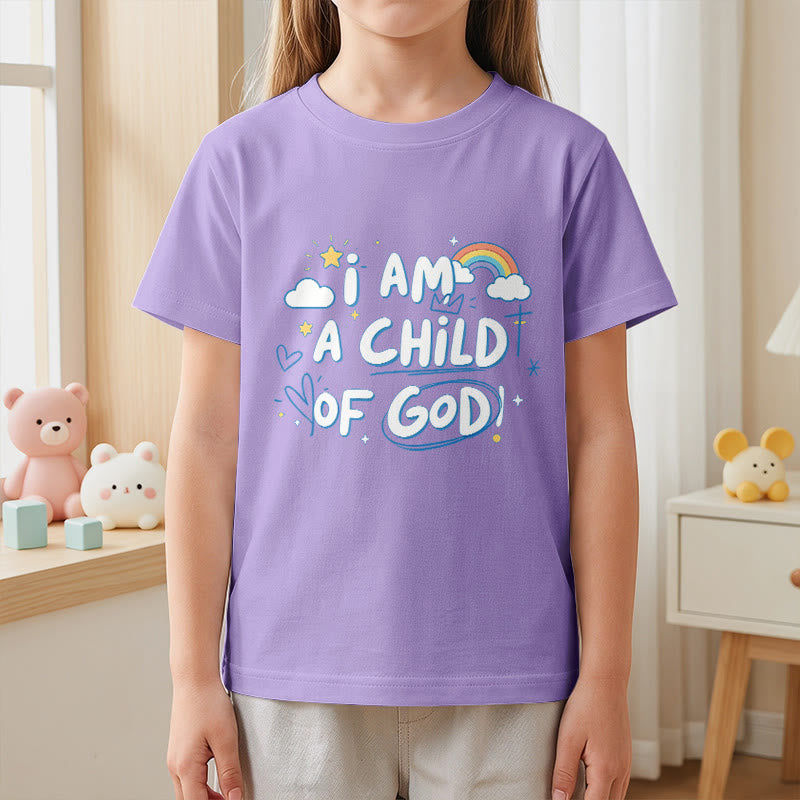 Christianartworkshop Camiseta infantil con diseño de nube y cruz y la frase "Soy un hijo de Dios". - image 1
