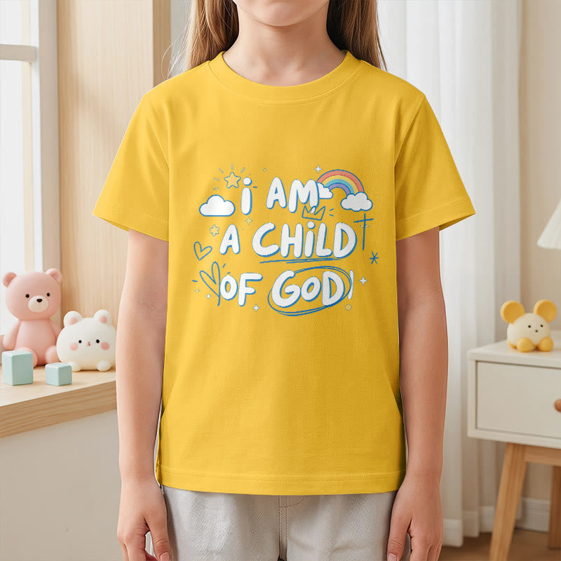 Christianartworkshop Camiseta infantil con diseño de nube y cruz y la frase "Soy un hijo de Dios". - image 28
