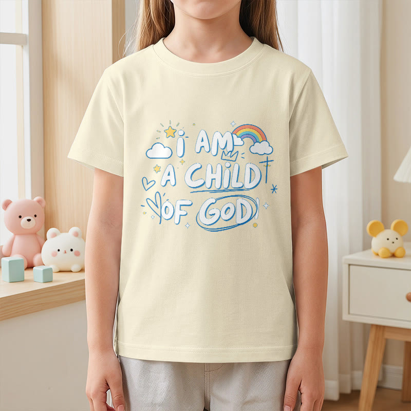 Christianartworkshop Camiseta infantil con diseño de nube y cruz y la frase "Soy un hijo de Dios". - image 22