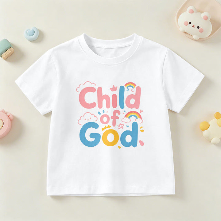 Christianartworkshop Camiseta infantil con diseño inspirador de un niño de Dios y detalles de arcoíris. - Blanco - EE. UU./Reino Unido/Australia 14, UE 170 - image 15