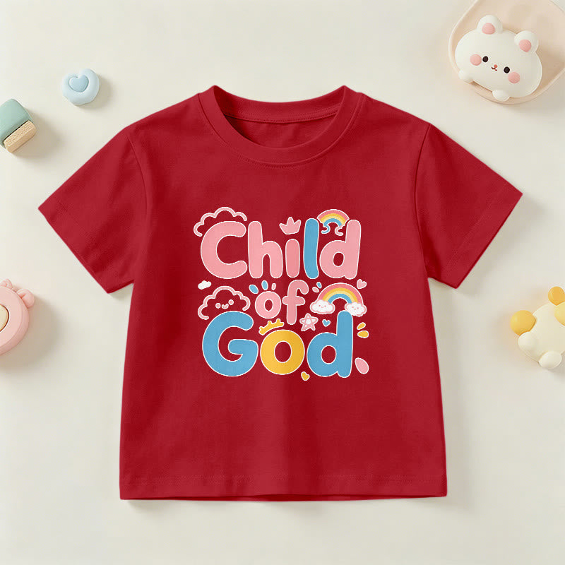 Christianartworkshop Camiseta infantil con diseño inspirador de un niño de Dios y detalles de arcoíris. - Rojo - EE. UU./Reino Unido/Australia 14, UE 170 - image 6