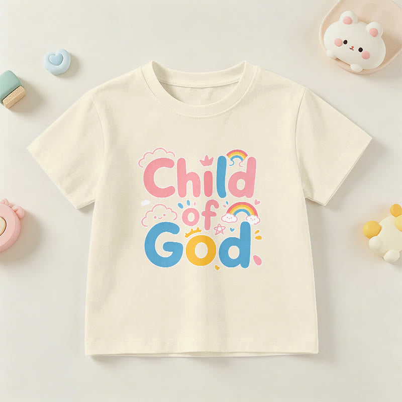 Christianartworkshop Camiseta infantil con diseño inspirador de un niño de Dios y detalles de arcoíris. - Beige - EE. UU./Reino Unido/Australia 14, UE 170 - image 21