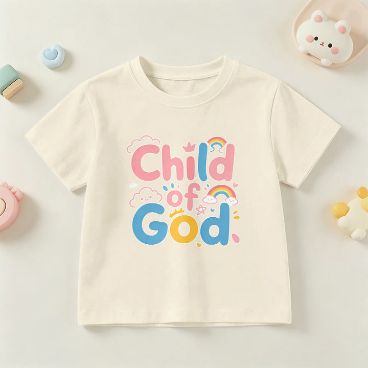 Christianartworkshop Camiseta infantil con diseño inspirador de un niño de Dios y detalles de arcoíris. - Beige - EE. UU./Reino Unido/Australia 14, UE 170 - image 21