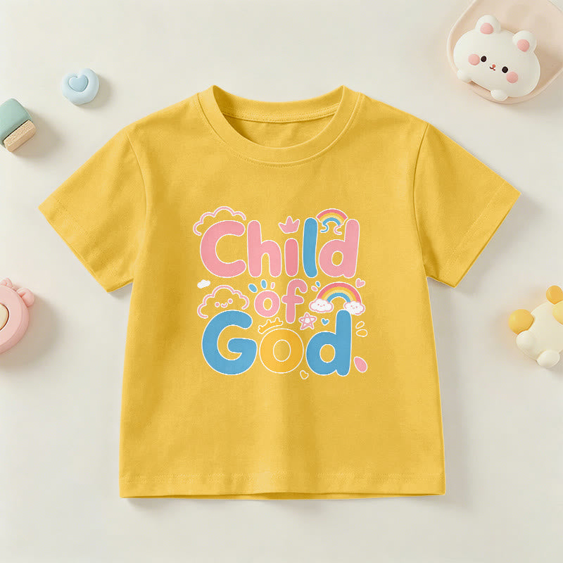 Christianartworkshop Camiseta infantil con diseño inspirador de un niño de Dios y detalles de arcoíris. - Amarillo - EE. UU./Reino Unido/Australia 14, UE 170 - image 27