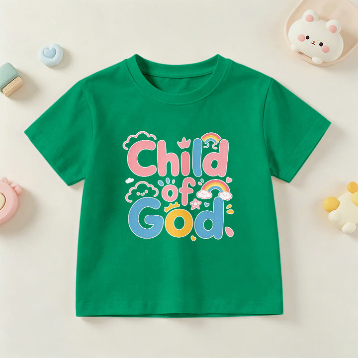 Christianartworkshop Camiseta infantil con diseño inspirador de un niño de Dios y detalles de arcoíris. - Verde - EE. UU./Reino Unido/Australia 14, UE 170 - image 12