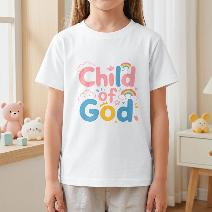 Christianartworkshop Camiseta infantil con diseño inspirador de un niño de Dios y detalles de arcoíris. - image 17