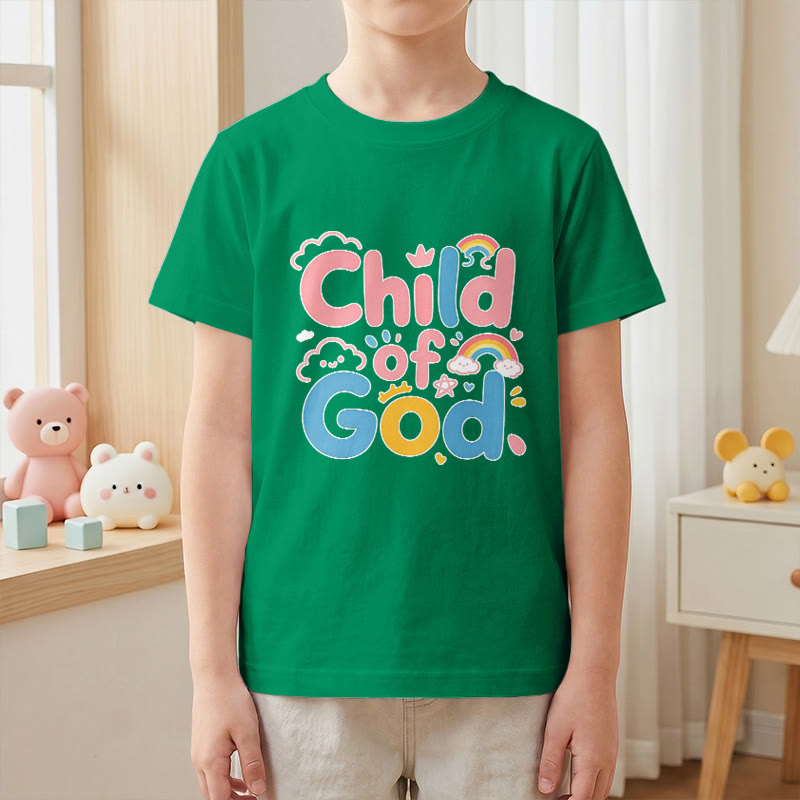 Christianartworkshop Camiseta infantil con diseño inspirador de un niño de Dios y detalles de arcoíris. - image 13