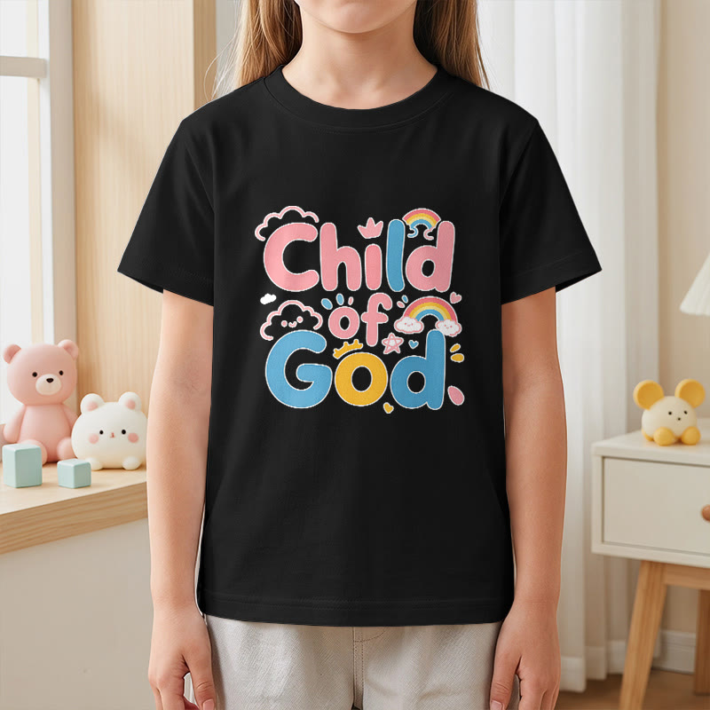Christianartworkshop Camiseta infantil con diseño inspirador de un niño de Dios y detalles de arcoíris. - image 26