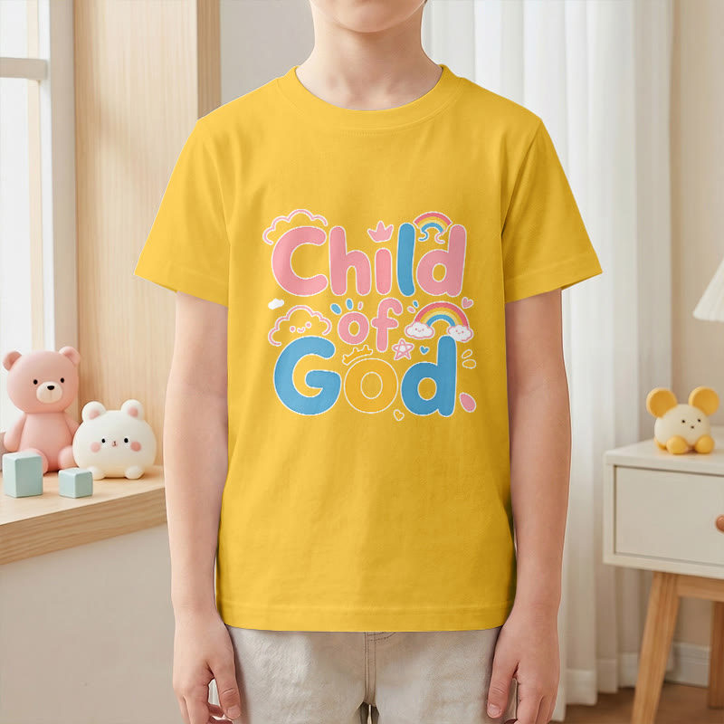Christianartworkshop Camiseta infantil con diseño inspirador de un niño de Dios y detalles de arcoíris. - image 28