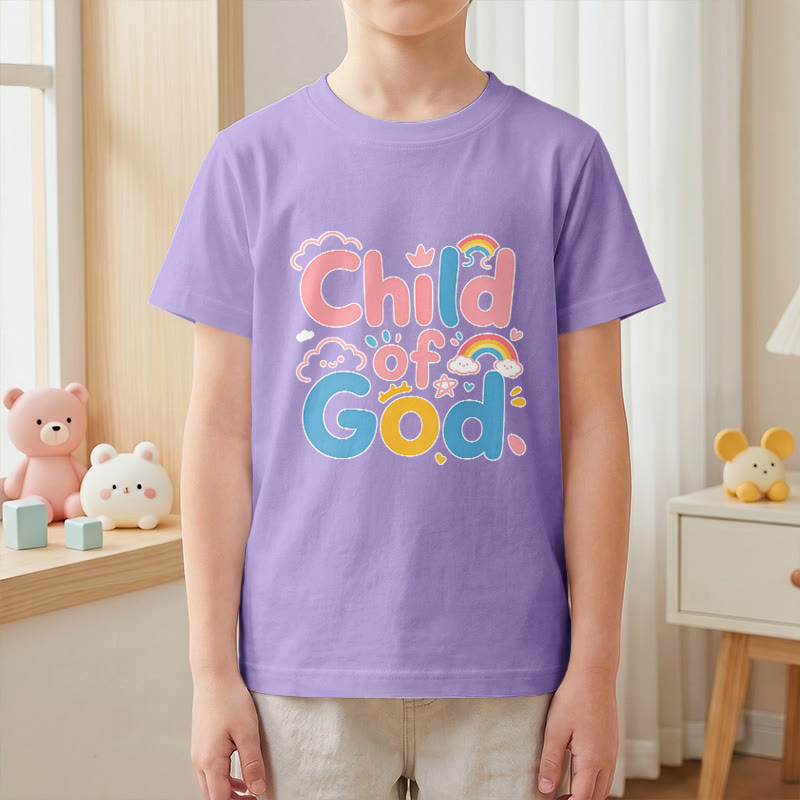 Christianartworkshop Camiseta infantil con diseño inspirador de un niño de Dios y detalles de arcoíris. - image 4