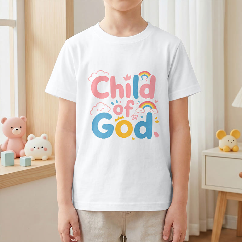 Christianartworkshop Camiseta infantil con diseño inspirador de un niño de Dios y detalles de arcoíris. - image 16