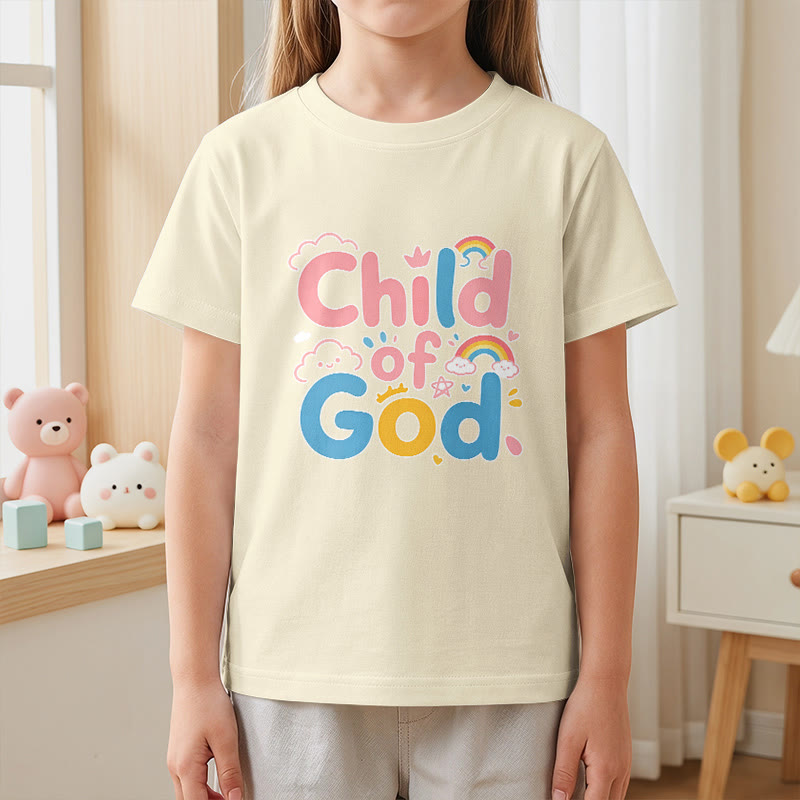 Christianartworkshop Camiseta infantil con diseño inspirador de un niño de Dios y detalles de arcoíris. - image 23