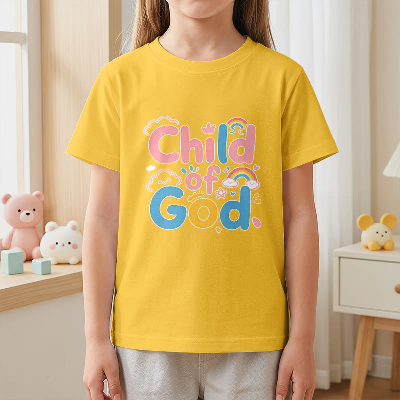 Christianartworkshop Camiseta infantil con diseño inspirador de un niño de Dios y detalles de arcoíris. - image 29
