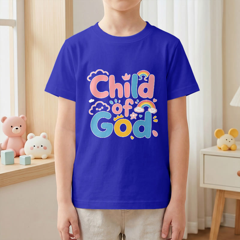 Christianartworkshop Camiseta infantil con diseño inspirador de un niño de Dios y detalles de arcoíris. - image 1