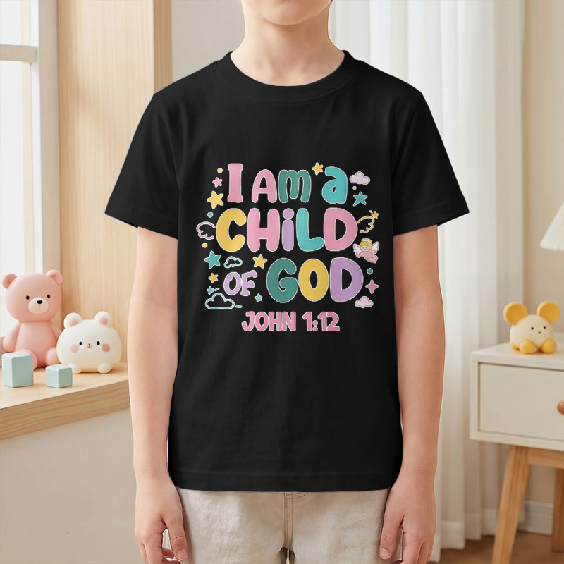 Christianartworkshop Camiseta infantil con diseño de ángel y estrella: "Soy un hijo de Dios" (Juan 1:12). - image 1