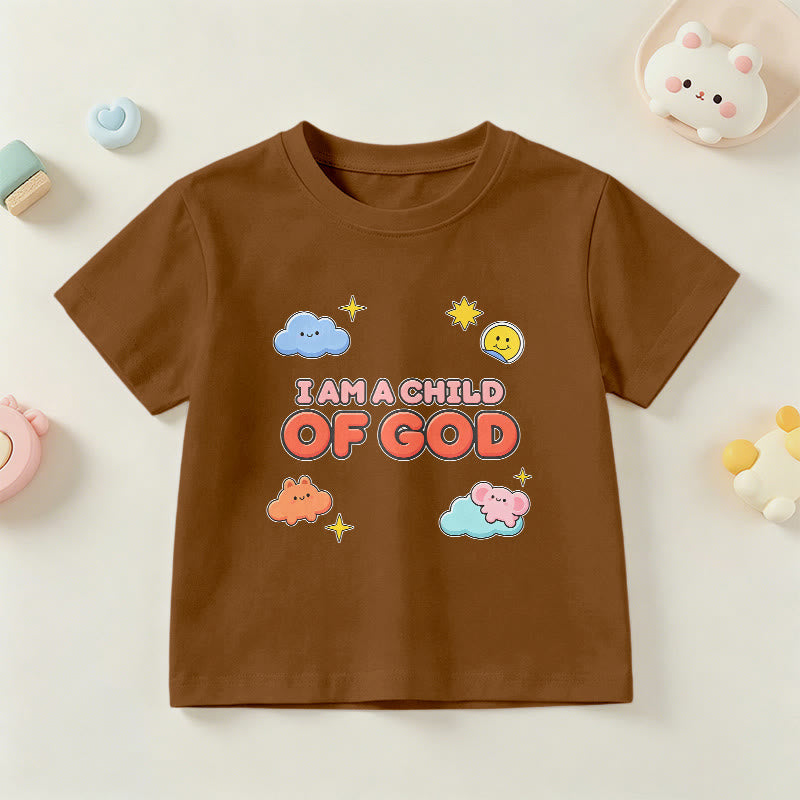 Christianartworkshop Camiseta infantil con diseño caprichoso de nube sonriente y sol: "Soy un hijo de Dios". - Marrón - EE. UU./Reino Unido/Australia 14, UE 170 - image 18