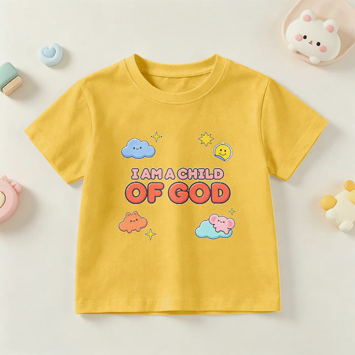 Christianartworkshop Camiseta infantil con diseño caprichoso de nube sonriente y sol: "Soy un hijo de Dios". - Amarillo - EE. UU./Reino Unido/Australia 14, UE 170 - image 27
