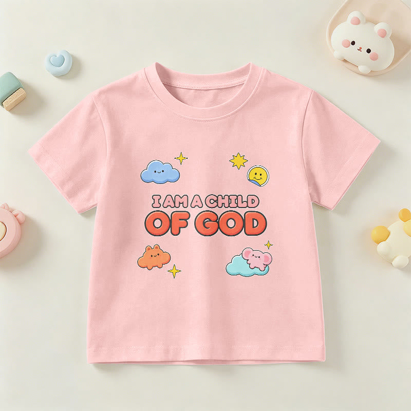 Christianartworkshop Camiseta infantil con diseño caprichoso de nube sonriente y sol: "Soy un hijo de Dios". - Rosa - EE. UU./Reino Unido/Australia 14, UE 170 - image 12