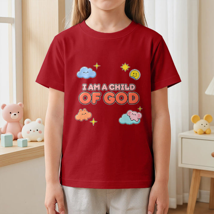 Christianartworkshop Camiseta infantil con diseño caprichoso de nube sonriente y sol: "Soy un hijo de Dios". - image 11
