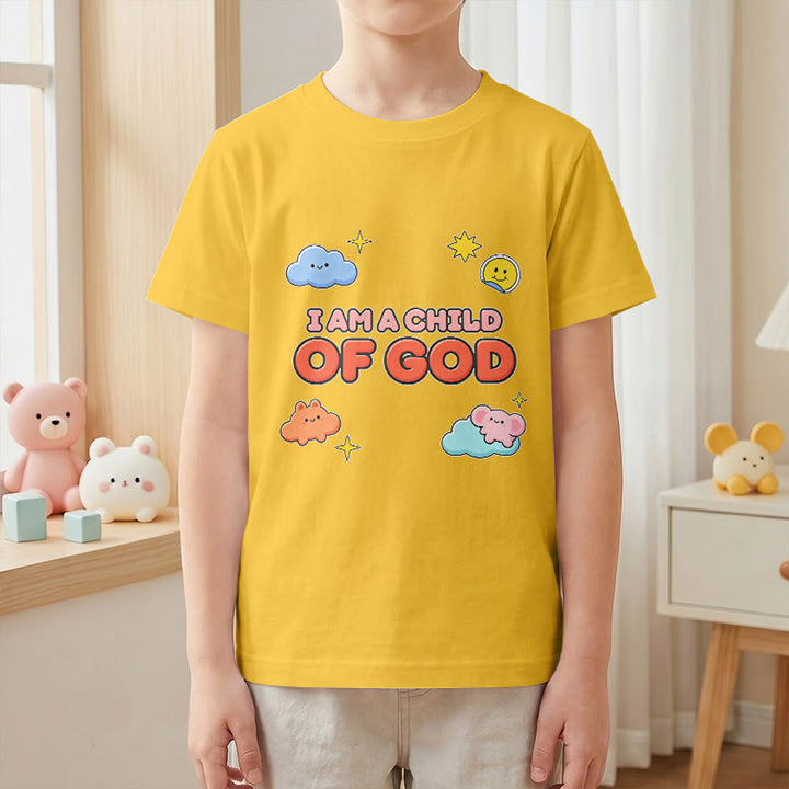 Christianartworkshop Camiseta infantil con diseño caprichoso de nube sonriente y sol: "Soy un hijo de Dios". - image 28
