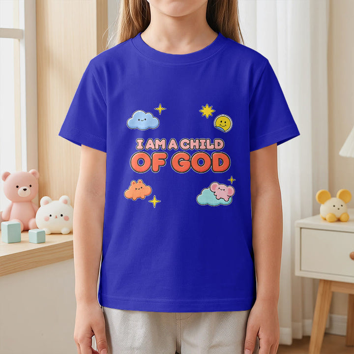 Christianartworkshop Camiseta infantil con diseño caprichoso de nube sonriente y sol: "Soy un hijo de Dios". - image 5