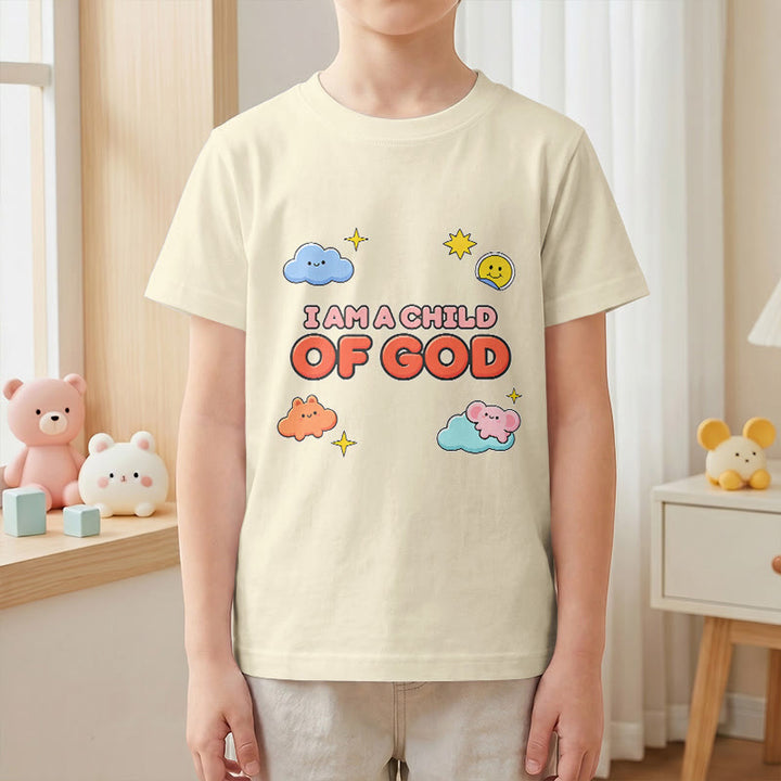 Christianartworkshop Camiseta infantil con diseño caprichoso de nube sonriente y sol: "Soy un hijo de Dios". - image 22