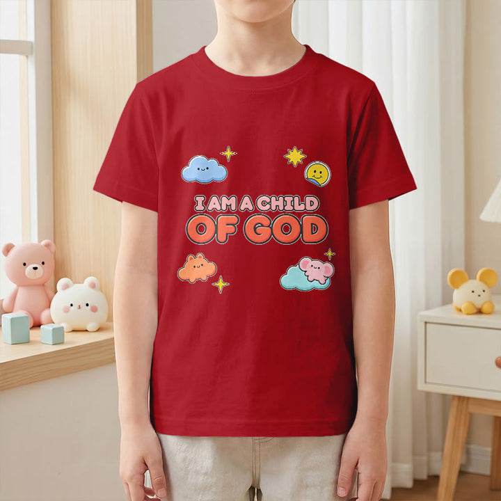 Christianartworkshop Camiseta infantil con diseño caprichoso de nube sonriente y sol: "Soy un hijo de Dios". - image 10
