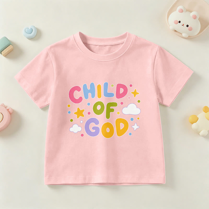 Christianartworkshop Camiseta infantil con letras de bloque en tonos pastel y diseño caprichoso "Hijo de Dios" - Rosa - EE. UU./Reino Unido/Australia 14, UE 170 - image 15