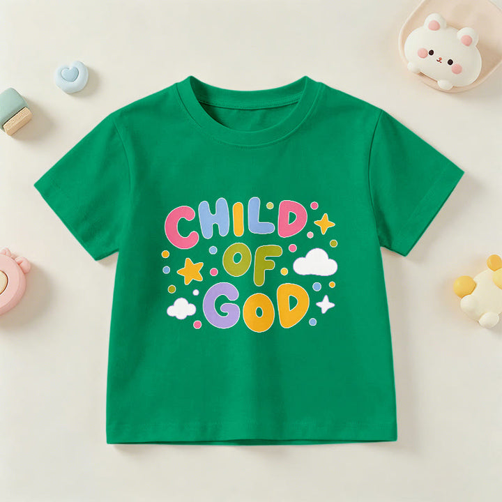 Christianartworkshop Camiseta infantil con letras de bloque en tonos pastel y diseño caprichoso "Hijo de Dios" - Verde - EE. UU./Reino Unido/Australia 14, UE 170 - image 0