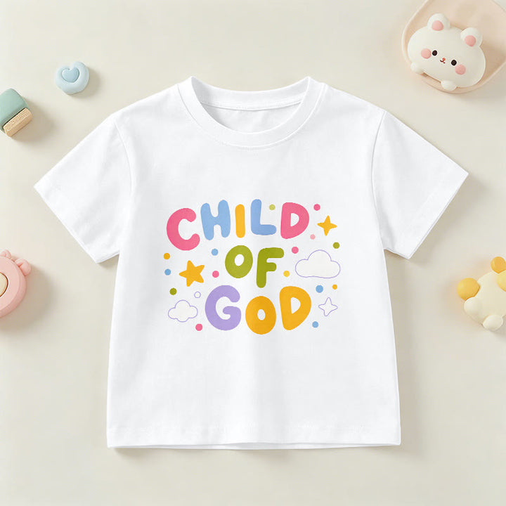 Christianartworkshop Camiseta infantil con letras de bloque en tonos pastel y diseño caprichoso "Hijo de Dios" - Blanco - EE. UU./Reino Unido/Australia 14, UE 170 - image 3