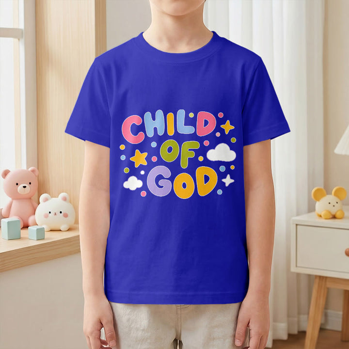 Christianartworkshop Camiseta infantil con letras de bloque en tonos pastel y diseño caprichoso "Hijo de Dios" - image 7