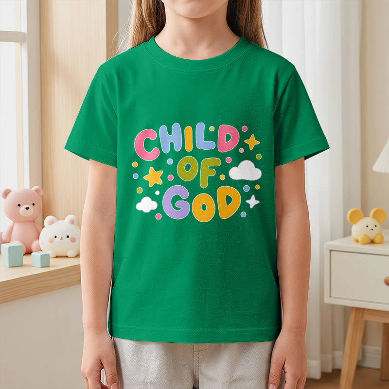 Christianartworkshop Camiseta infantil con letras de bloque en tonos pastel y diseño caprichoso "Hijo de Dios" - image 2