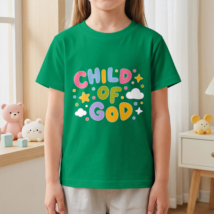 Christianartworkshop Camiseta infantil con letras de bloque en tonos pastel y diseño caprichoso "Hijo de Dios" - image 2