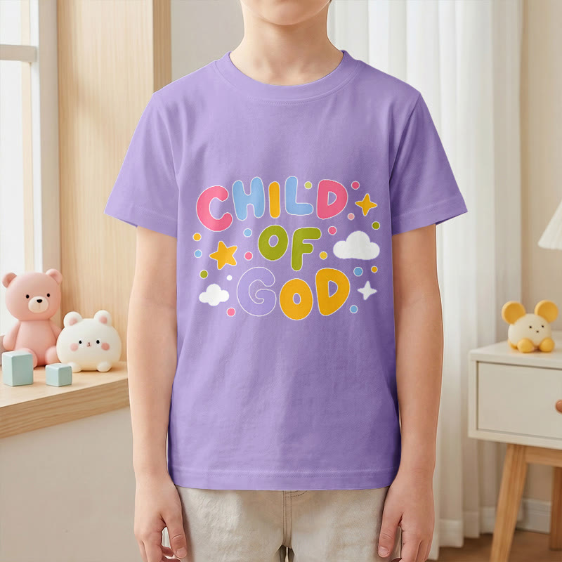 Christianartworkshop Camiseta infantil con letras de bloque en tonos pastel y diseño caprichoso "Hijo de Dios" - image 10