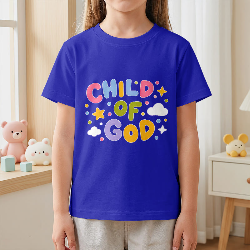 Christianartworkshop Camiseta infantil con letras de bloque en tonos pastel y diseño caprichoso "Hijo de Dios" - image 8
