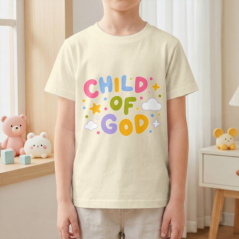 Christianartworkshop Camiseta infantil con letras de bloque en tonos pastel y diseño caprichoso "Hijo de Dios" - image 22