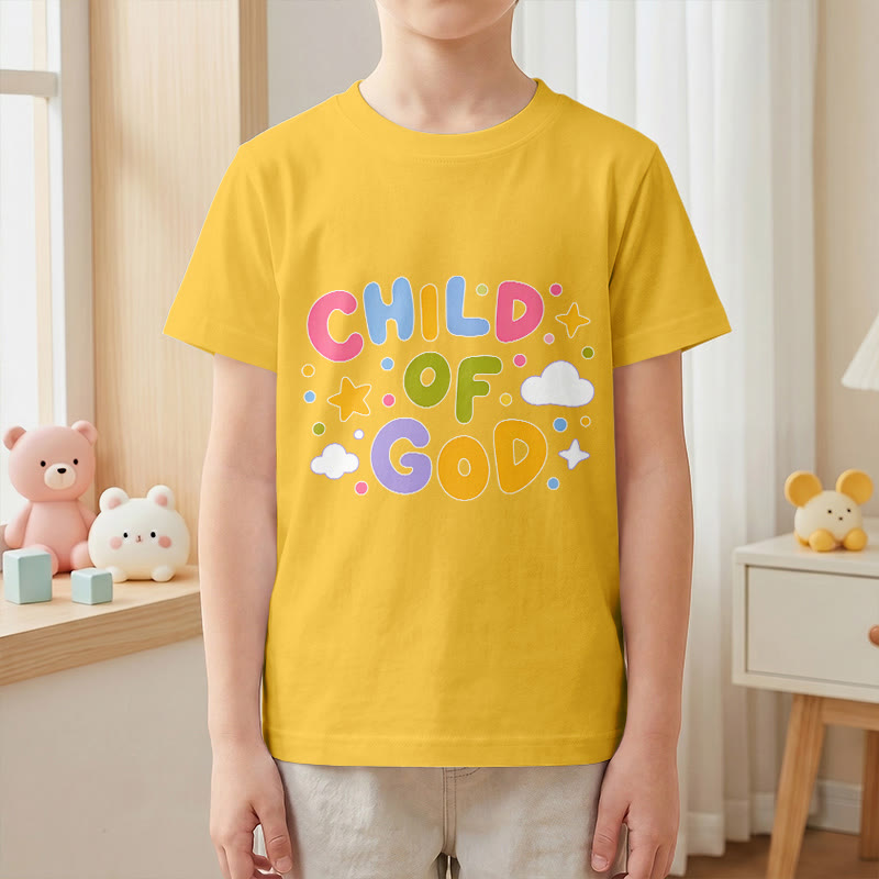 Christianartworkshop Camiseta infantil con letras de bloque en tonos pastel y diseño caprichoso "Hijo de Dios" - image 28