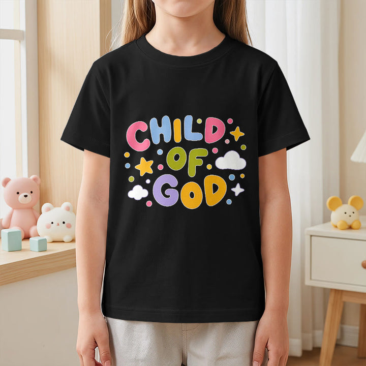 Christianartworkshop Camiseta infantil con letras de bloque en tonos pastel y diseño caprichoso "Hijo de Dios" - image 26