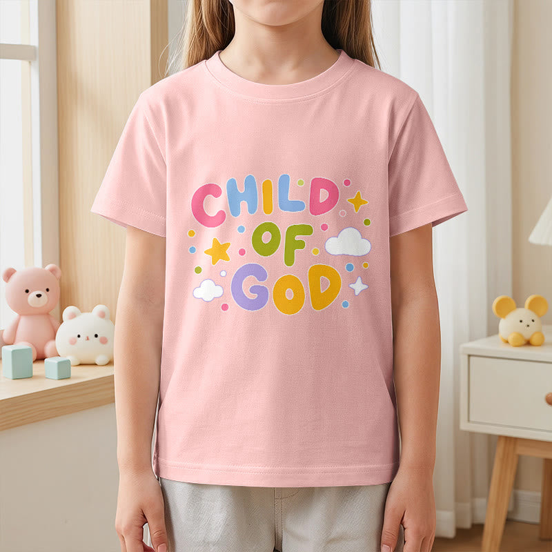 Christianartworkshop Camiseta infantil con letras de bloque en tonos pastel y diseño caprichoso "Hijo de Dios" - image 17