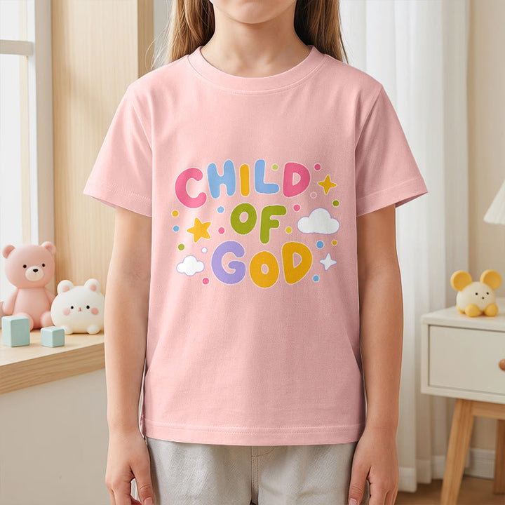Christianartworkshop Camiseta infantil con letras de bloque en tonos pastel y diseño caprichoso "Hijo de Dios" - image 17