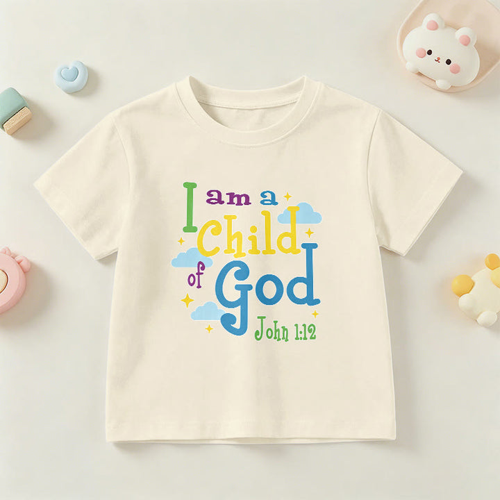 Christianartworkshop Camiseta infantil con diseño inspirador de nube y estrella: "Soy un hijo de Dios" (Juan 1:12). - Beige - EE. UU./Reino Unido/Australia 14, UE 170 - image 21