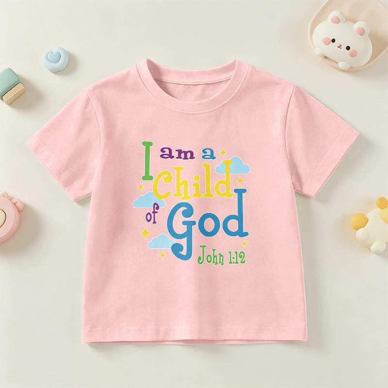 Christianartworkshop Camiseta infantil con diseño inspirador de nube y estrella: "Soy un hijo de Dios" (Juan 1:12). - Rosa - EE. UU./Reino Unido/Australia 14, UE 170 - image 12