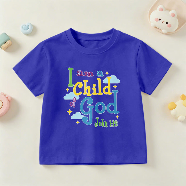 Christianartworkshop Camiseta infantil con diseño inspirador de nube y estrella: "Soy un hijo de Dios" (Juan 1:12). - Azul - EE. UU./Reino Unido/Australia 14, UE 170 - image 6
