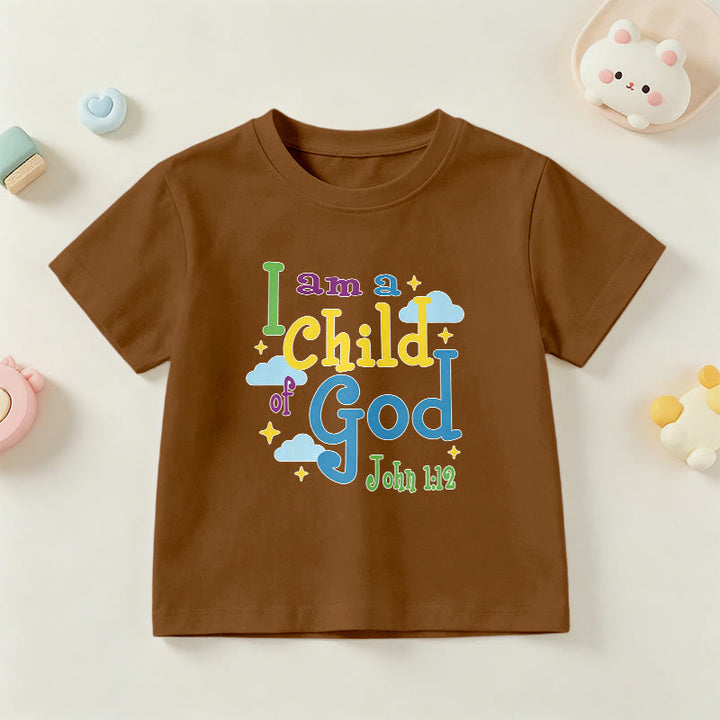 Christianartworkshop Camiseta infantil con diseño inspirador de nube y estrella: "Soy un hijo de Dios" (Juan 1:12). - Marrón - EE. UU./Reino Unido/Australia 14, UE 170 - image 18
