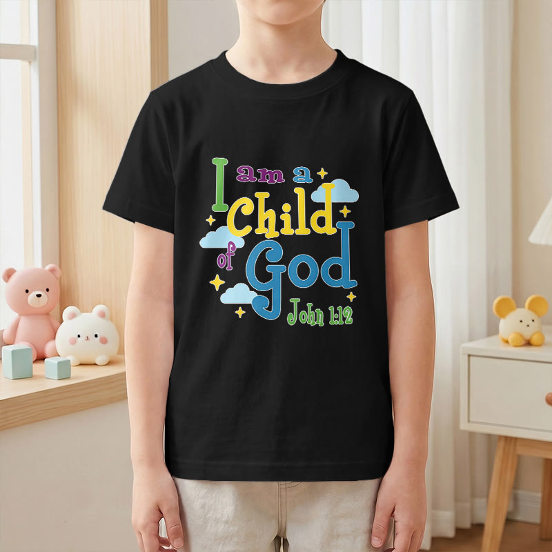 Christianartworkshop Camiseta infantil con diseño inspirador de nube y estrella: "Soy un hijo de Dios" (Juan 1:12). - image 25